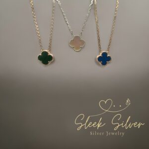 Clover Necklace Silver 925 Rose & Platine Color