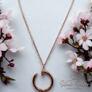 Just A Nail Necklace Silver 925 Rose Color