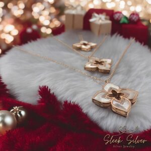 Flower Necklace Silver